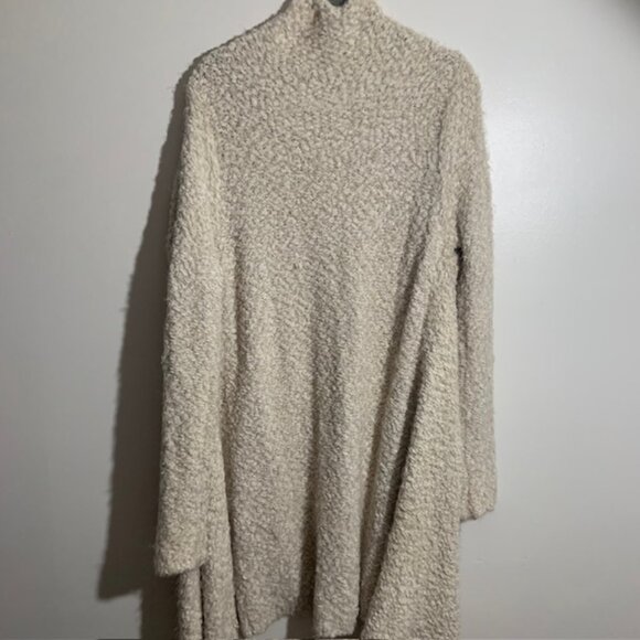 Off White Sherpa Open Front Oversized Cozy Comfy Women's Duster - Size S - Picture 5 of 8